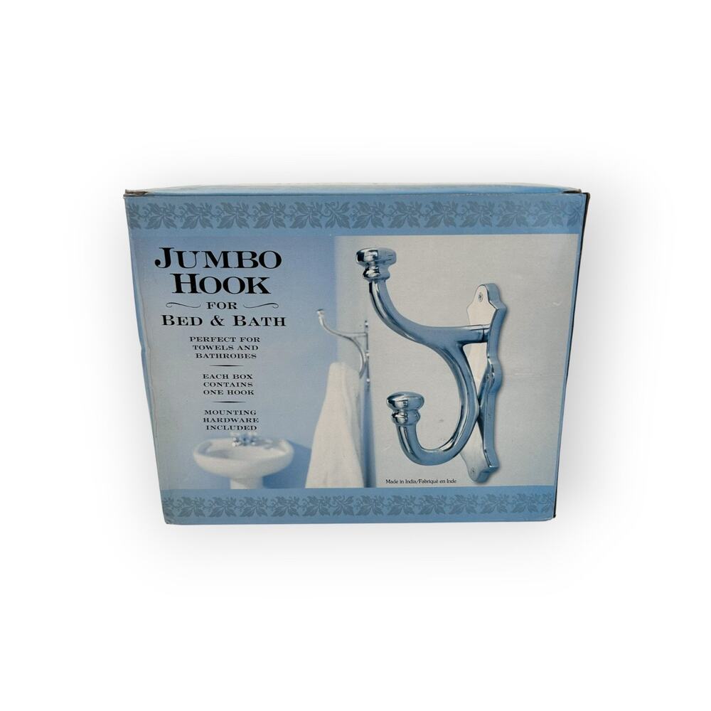 Oversize 8" x 9” Jumbo Aluminum Metal Coat/Hat/Bed/Bath Hook Hanger